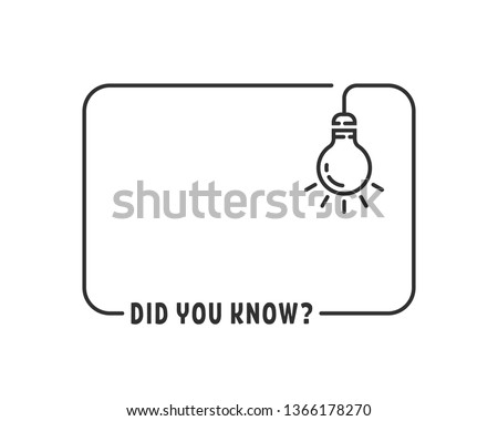 did you know with hanging bulb. flat stroke trendy modern minimal logo graphic  Stock foto © 