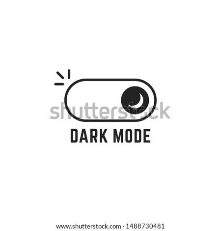 linear darkmode black switch icon. concept of gadget interface switch to dark or night mode and ui symbol. flat minimal style trend modern logotype graphic design isolated on white background