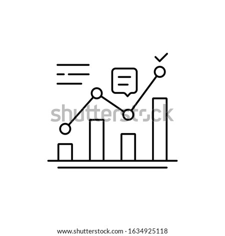 thin line positive analytics like kpi icon. concept of statistics analysis process and business productivity improvement. linear stroke logotype graphic design infographic element isolated on white