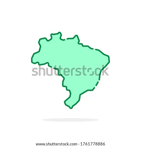 green cartoon linear brazil simple icon. flat stroke style trend modern logotype graphic design web infographics element isolated on white background. concept of territory brazilian country