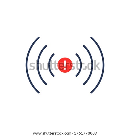 wifi icon like no internet or connection. concept of loss of connection and without wi-fi. flat thin line style modern disconnected logotype graphic art design web element isolated on white background