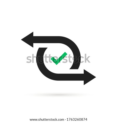 simple cash flow icon or easy transfer. flat style trend repeat arrow logotype graphic design technology element isolated on white background. concept of mobile app or right and left direction