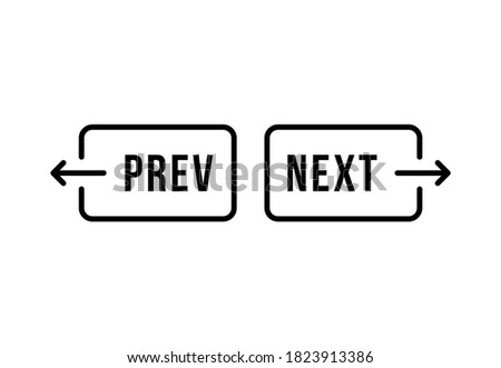 thin line black prev and next button. flat linear simple style trend modern minimal graphic art design web element isolated on white. concept of easy opening new site tab or page like pagination