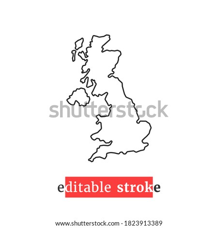 minimal editable stroke great britain icon. concept of united kingdom area or territory and uk badge or label. flat modern simplified logotype art design element isolated on white background