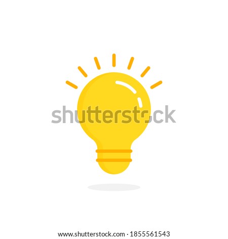 yellow lightbulb icon like quick tip. flat trend modern simple logotype graphic design isolated on white. concept of efficient knowledge or smart brainstorming and being creativity and new aha moment