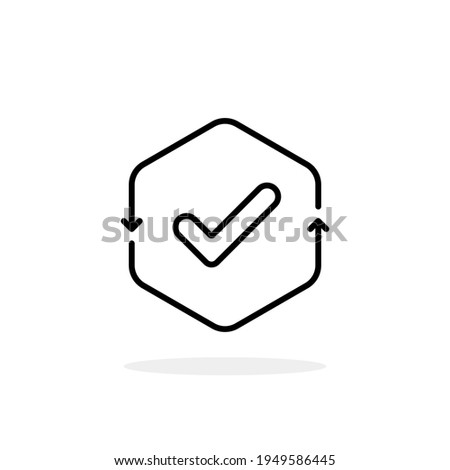 simple thin line checkmark icon like cash flow. concept of accessible validation and quality control and verification. stroke trend modern renew or file load logotype graphic linear continuous design