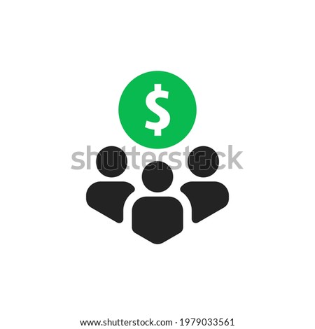 investors or sponsors team like mutual fund icon. concept of diversification and partner or owner. abstract flat trend modern remuneration logotype graphic art design element isolated on white