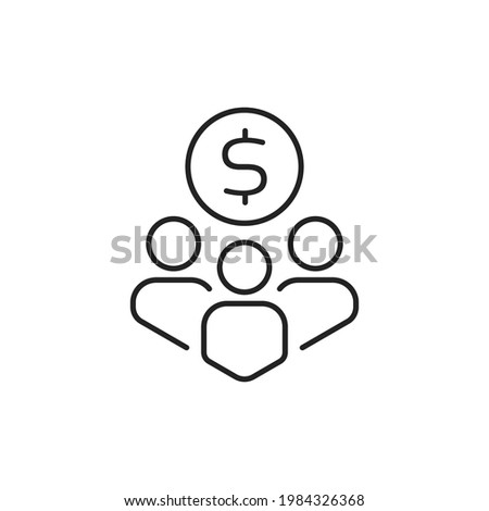 thin line mutual fund icon like investors success. abstract flat lineart trend modern stroke remuneration logotype graphic art design isolated on white. concept of diversification and partner or owner