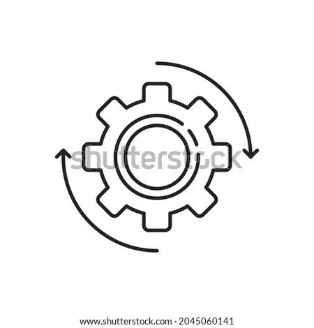 thin line efficient process and operation icon. concept of integration and productivity and work flow. lineart trend modern simple implementation logotype graphic stroke art linear web design element