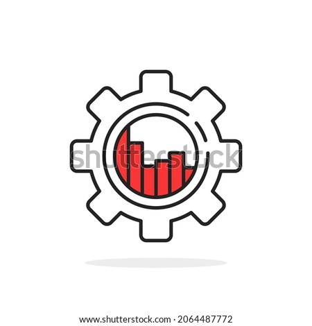 inefficient decrease like operational metric icon. flat linear trend modern sla logotype graphic stroke art design isolated on white. concept of easy business strategy or flexible crisis methodology