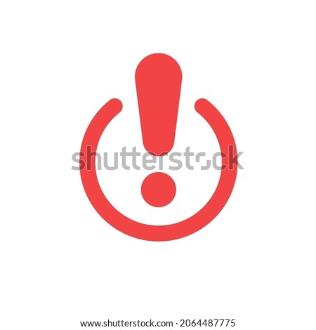 red minimal exclamation point round icon. concept of big error or failure shape and ui element. flat simple style simple attentive logotype graphic web minimal design isolated on white background