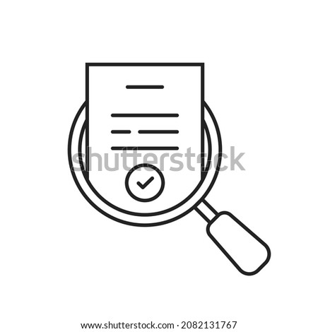 linear evaluate result icon like assess report. stroke trend modern assesment logotype graphic lineart design isolated on white. concept of analyze project or market regulatory or bank statement list