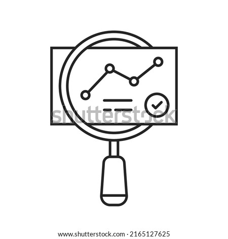 thin line quality control icon like audit validity. concept of key performance indicator or business visualisation. linear trend graphic stroke design lineart logotype web element isolated on white