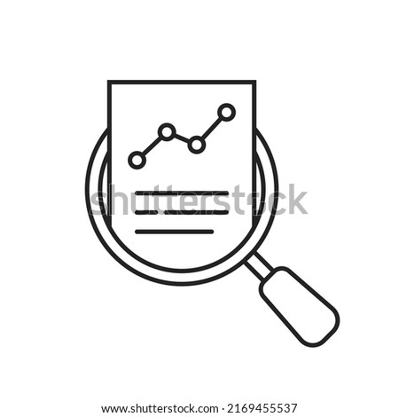 audit and data analysis icon like thin line assesment. linear trend graphic stroke design lineart logotype web element isolated on white. concept of key performance indicator or business visualisation