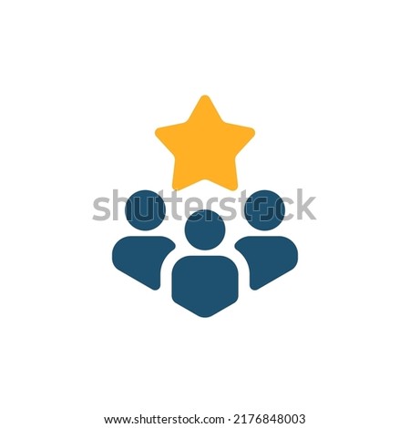 customer loyalty or retention icon with star. concept of positive testimonial for great effective business. flat style trend modern membership logotype graphic design web element isolated on white