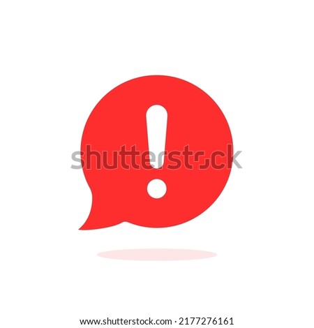 red bubble like urgent or important message. flat trend modern speechbubble sms logotype graphic design web element isolated on white. concept of failure conversation in forum or priority inform
