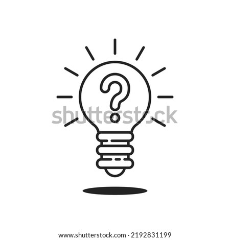 quiz icon with thin line minimal light bulb. linear trend modern simple lineart think outside the box logotype stroke design element isolated on white. concept of expert pictogram or visionary symbol