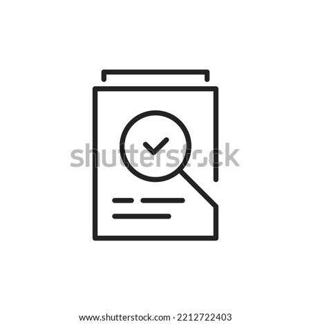 data assessment or compliance thin line icon. lineart trend modern linear insight paperwork logotype graphic stroke design web element isolated on white. concept of account management or legal consult