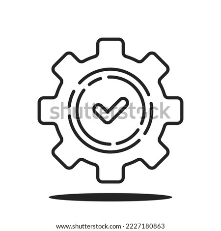 efficient maintenance icon like thin line cog gear. concept of system data result pictogram. flat lineart style trend modern linear development support logotype graphic stroke design isolated on white
