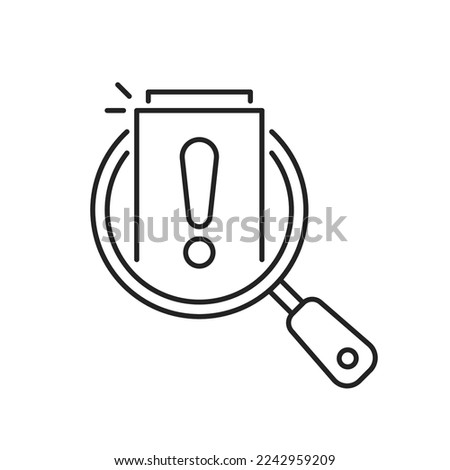 thin line doc like assesment or crisis audit icon. concept of important tax statistics symbol or business procedure sign. simple linear alert page logotype graphic web stroke design isolated on white