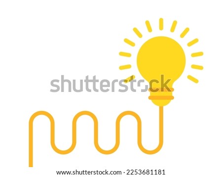 new strategy idea with yellow lightbulb icon. flat cartoon simple trend modern efficient info logotype graphic design web element isolated on white. concept of invention power sign or quiz pictogram