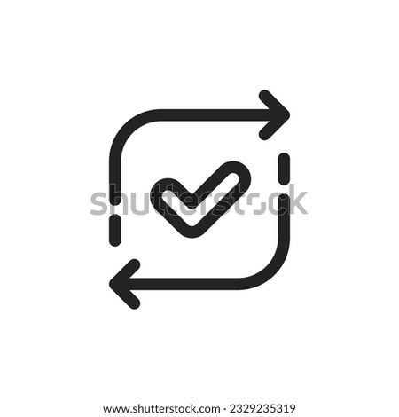 easy or convenient icon like automatic movement. simple trend modern outline restart logotype graphic design web element isolated on white. concept of invest service pictogram or data secure badge