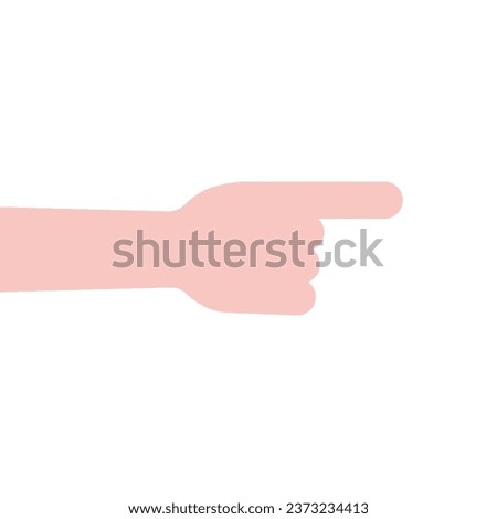 abstract human hand with forefinger points to right. concept of simple easy direction badge for advertising. flat style trend modern next logotype graphic web art design element isolated on white