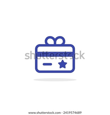 prepaid gift card like vip loyalty program icon. flat trend modern graphic simple earn logotype design abstract web element isolated on white. concept of e-commerce symbol or premium finance sign