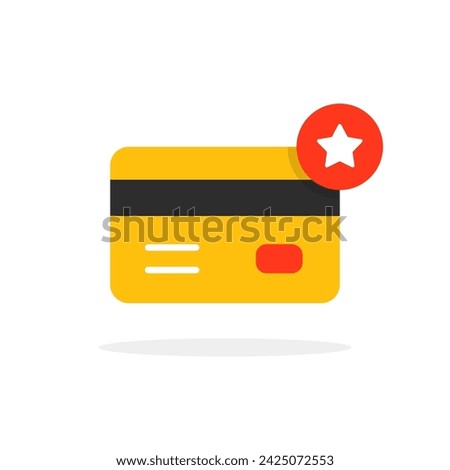 golden loyalty card icon like gift or reward. concept of e-commerce symbol or premium finance sign. flat trend modern graphic simple save earn logotype design abstract web element isolated on white