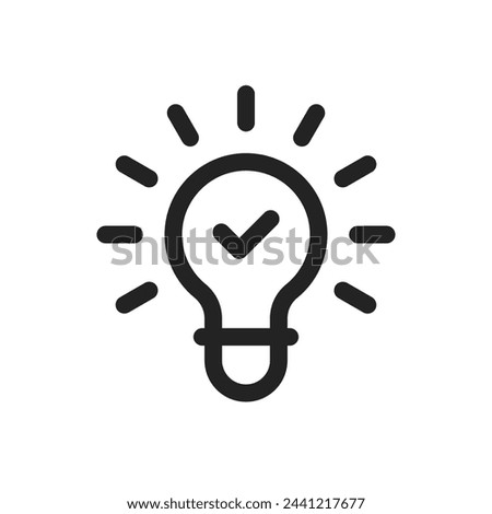 insight or tip icon with thin line light bulb. linear graphic trend modern design abstract lineart invention logotype element isolated on white. concept of efficiency or creative idea and inspiration