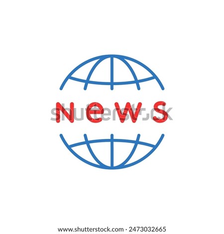 simple global news icon like mass media. simple outline graphic trend modern abstract design newsmaker logotype element isolated on white. concept of quick and easy sharing of important information