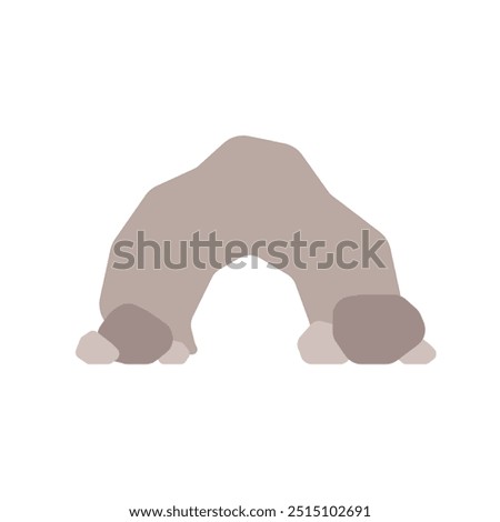 cartoon cave icon with stones like speleology. abstract flat trend modern graphic art design logotype element isolated on white. concept of interesting spelunking pictogram or dungeon exploration