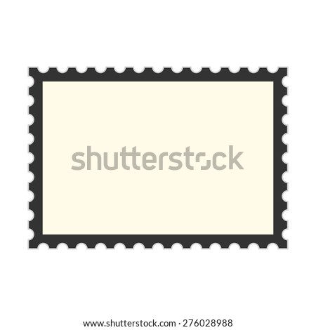 black postage stamp template. concept of message, indentation, cardboard, stationery, poststamp, backdrop. isolated on white background. flat style trendy modern design vector illustration
