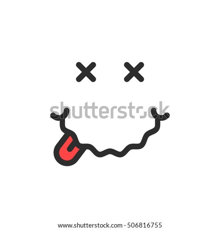 simple drunk emoji face icon. concept of avatar, illness, sickness, flu, ill, symptom, disease, alcoholic, inebriation. flat style trend modern logotype graphic design on white background