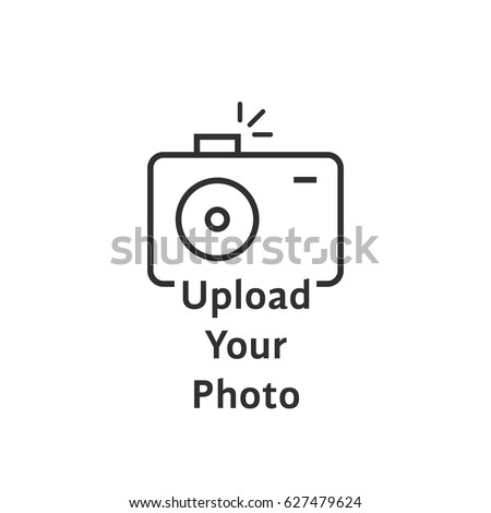 thin line black camera logo like upload your photo. graphic art design element isolated on white background or linear style trend logotype. web ui symbol of transfer for photographic gallery concept