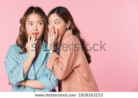 Similar – Image, Stock Photo Portrait of Two Pretty Young Women Hugging and Smiling Outdoors