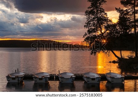 Similar – Image, Stock Photo Sunset behind dark clouds