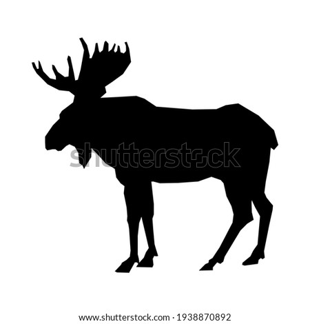 Vector Icon deer sign. Image deer symbol sticker. Illustration animal wild nature deer sign in flat style. Image deer silhouette sign