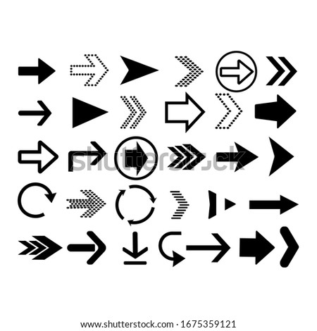 Arrows big black set icons. Arrow vector collection. Vector illustration
