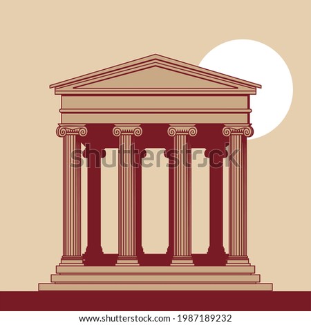 Classical Greek portico with columns