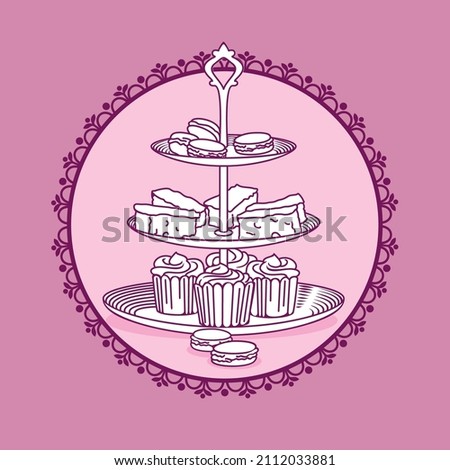 A cake dish in three tiers.