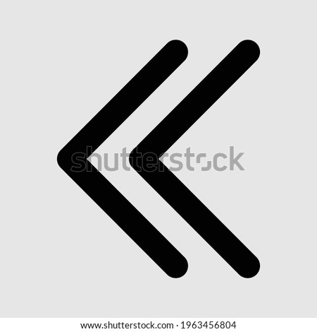 angle double left icon isolated vector illustration