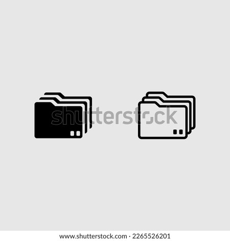 file fill and outline icon set isolated vector illustration