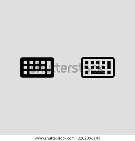 keyboard fill and outline icon set isolated vector illustration