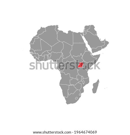 uganda Highlighted on africa Map Eps 10