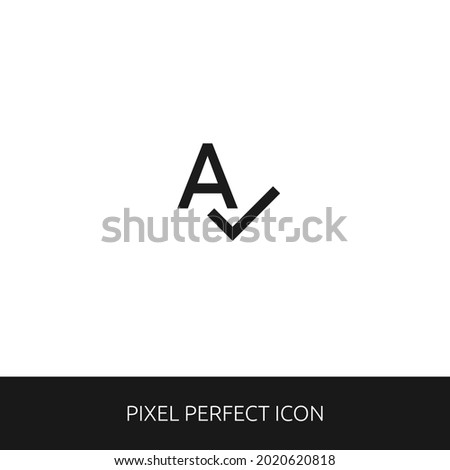 Spell Check Pixel Perfect Icon for Web, App, Presentation. editable outline style. simple icon vector eps 10