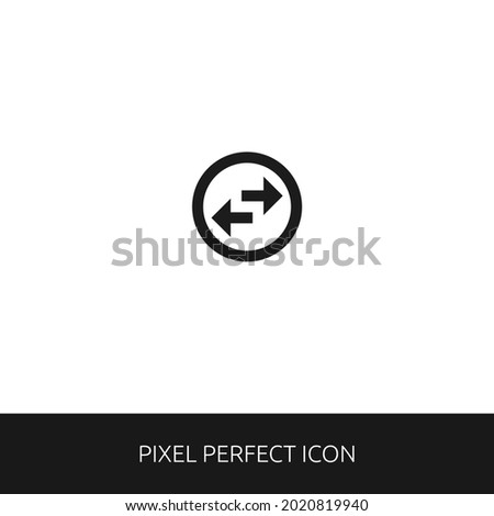 Swap Horizontal with circle Pixel Perfect Icon for Web, App, Presentation. editable outline style. simple icon vector eps 10