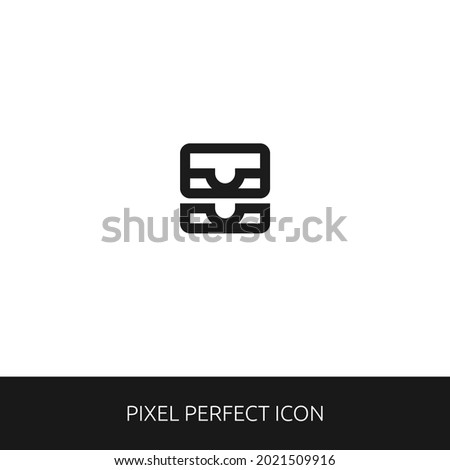 All inbox Pixel Perfect Icon for Web, App, Presentation. editable outline style. simple icon vector eps 10