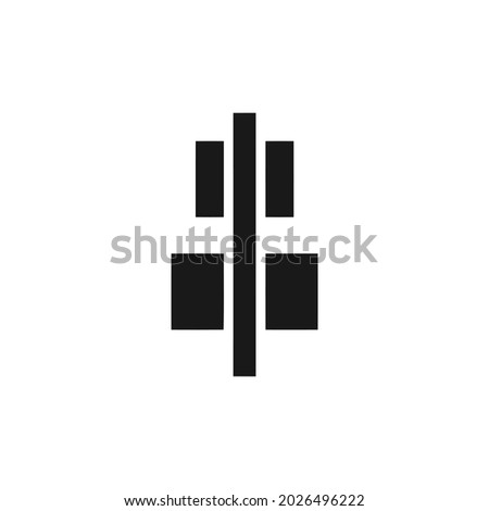 align horizontal center black icon isolated white background 
