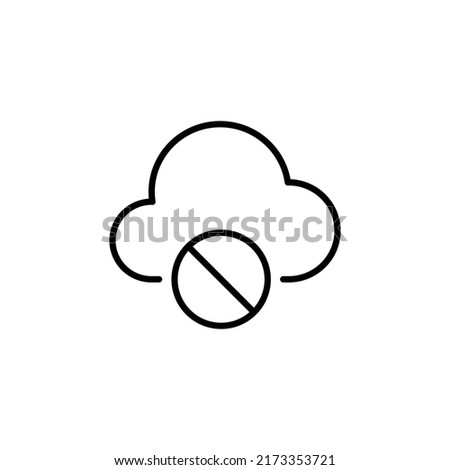 dismiss cloud editable stroke icon, Smart stroke icon